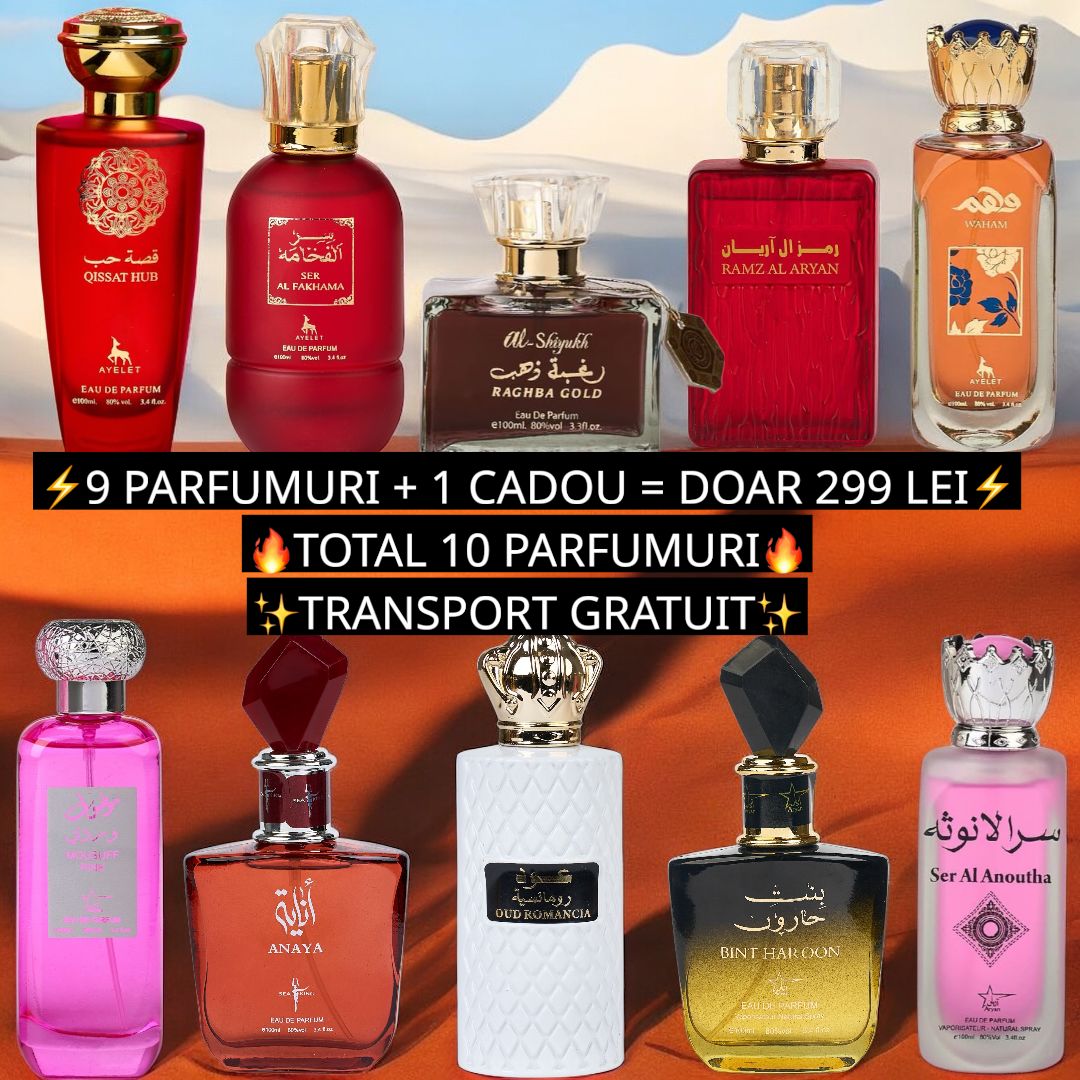 Pachet VIP de Dama - 10 Parfumuri - Transport Gratuit