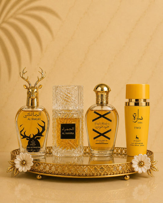 Set 4 Parfumuri Orientale (2xDama + 2xBarbati) - Al Hamra Royal + Oud Modern + Sara Two + Maliki