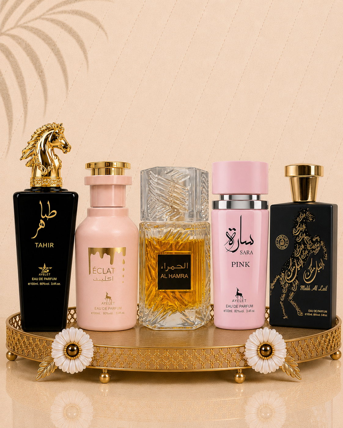 Set 5 Parfumuri Orientale ( 2xDama + 3xBarbat) - Tahir + Eclat + Al Hamra Royal + Sara Pink + Malik al Lail