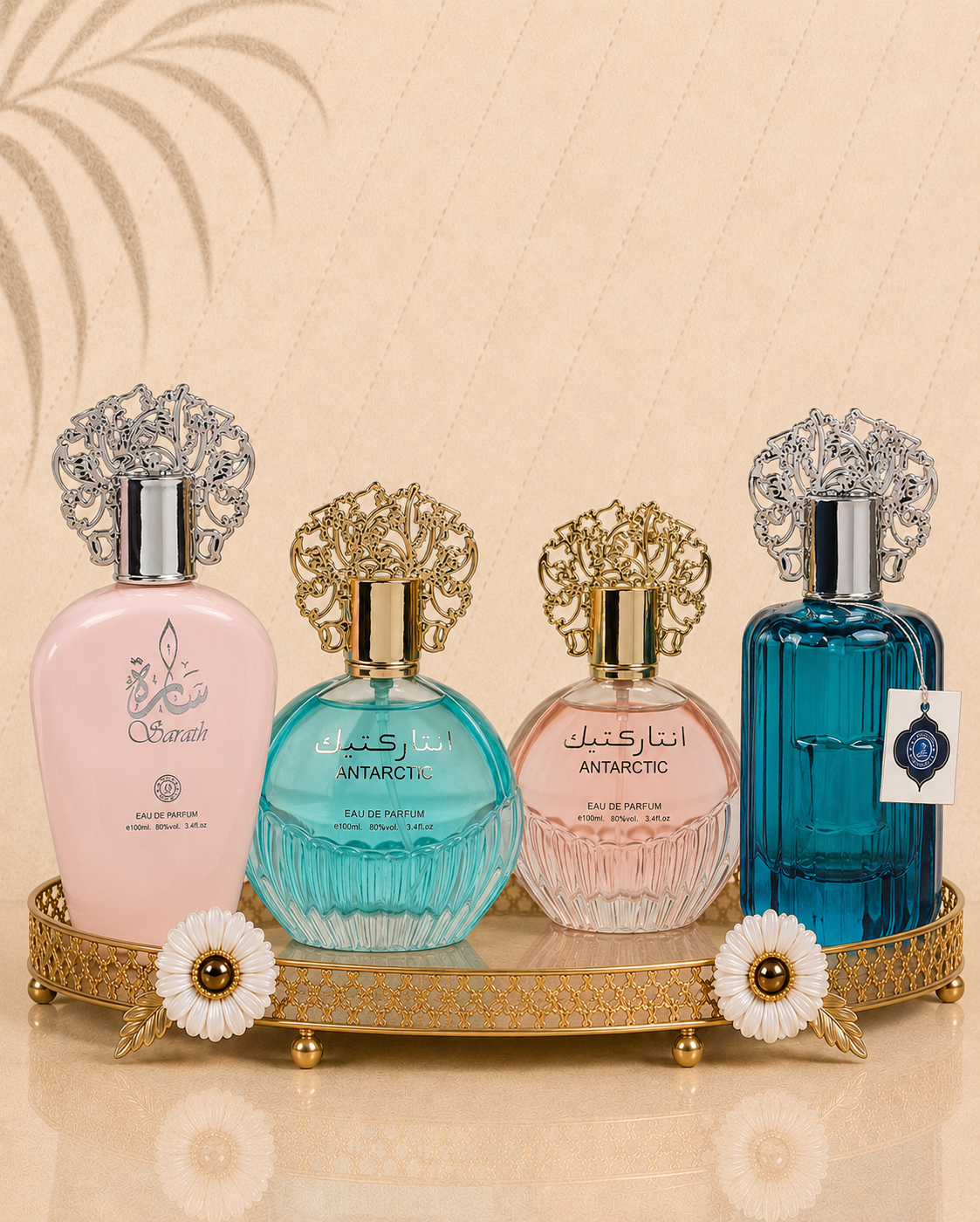 Set 4 Parfumuri Orientale ( 2xDama + 2xBarbat ) - Sarah + Antartic Pink + Antartic Blue + Majd al Emarat