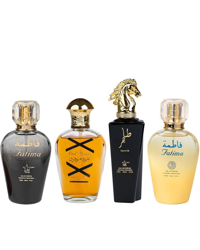 Set 4 Parfumuri Orientale ( 2xDama + 2xBarbat) - Fatima Black + Oud Modern + Tahir + Fatima