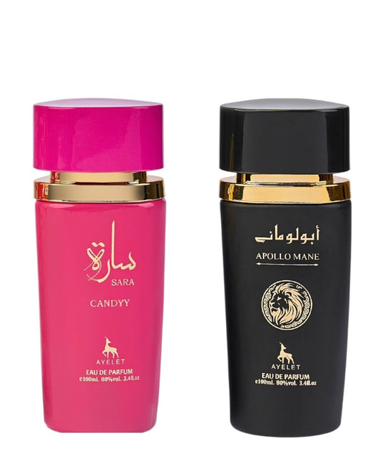 Set 2 Parfumuri Orientale (Dama + Barbat) - Sara Candy + Apollo Black