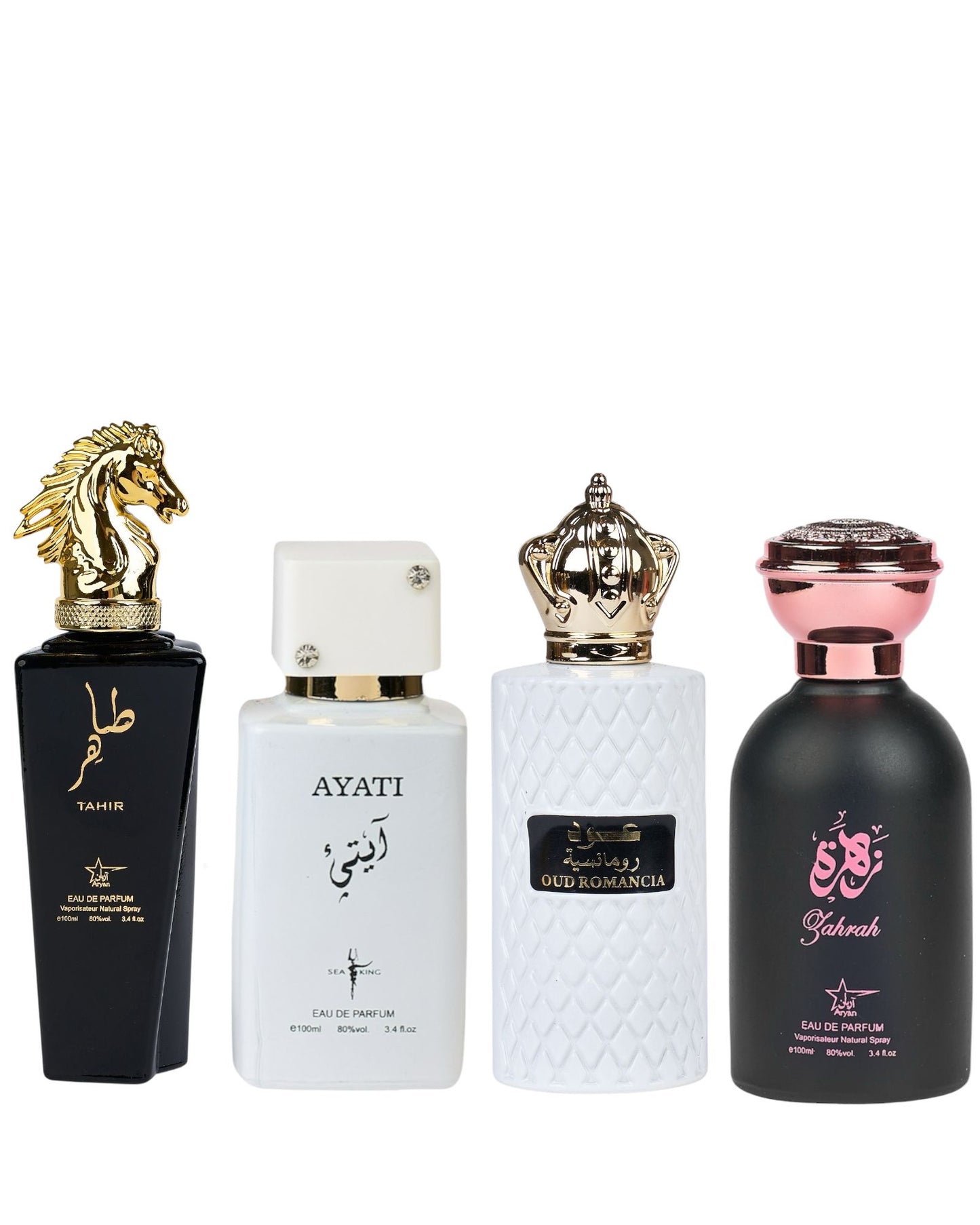 Set 4 Parfumuri Orientale ( 2xDama + 2xBarbat) - Tahir + Ayati White + Oud Romancia + Zahrah