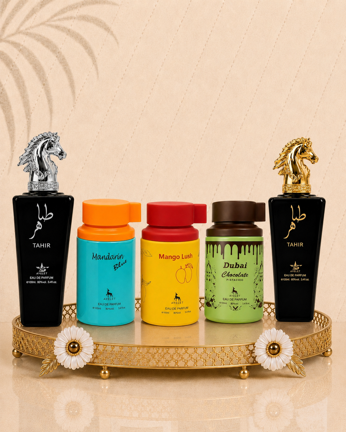 Set 5 Parfumuri Orientale Barbatesti - Tahir Gold + Mango Lush + Mandarin Blue + Dubai Choco + Tahir Silver