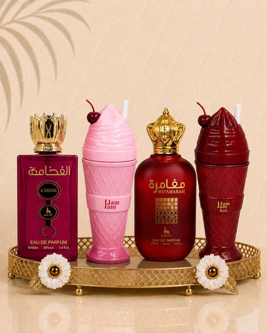 Set 4 Parfumuri Orientale De Dama - Jam Jam Red + Ser Al Fakhama + Jam Jam Pink + Al Fakhamah