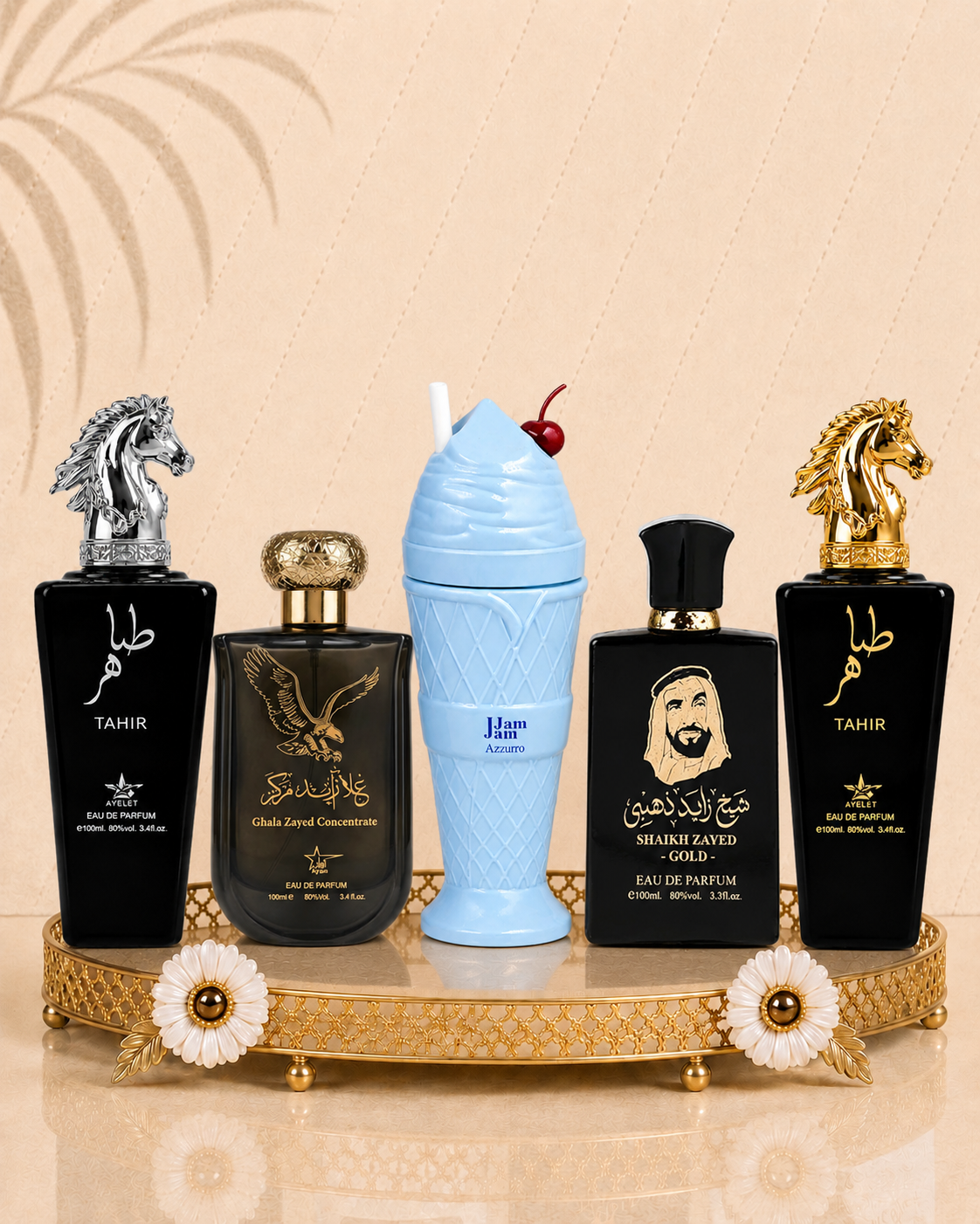 Set 5 Parfumuri Orientale Barbatesti - Tahir Gold + Ghala Zayed + Jam Jam Azzuro + Sheik Zayed Gold + Tahir Silver