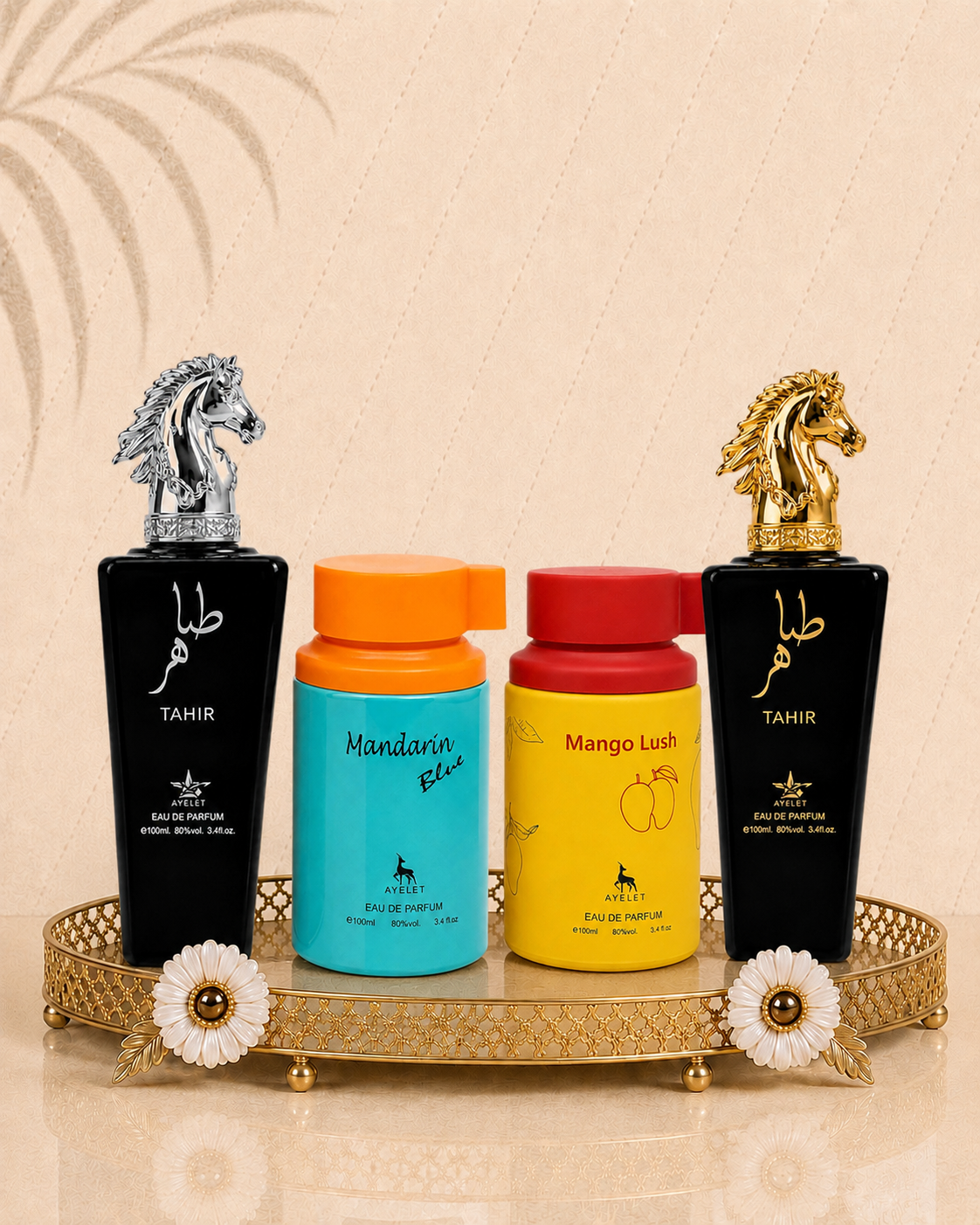 Set 4 Parfumuri Orientale de Barbati - Tahir Gold + Mandarin Blue + Mango Lush + Tahir Silver