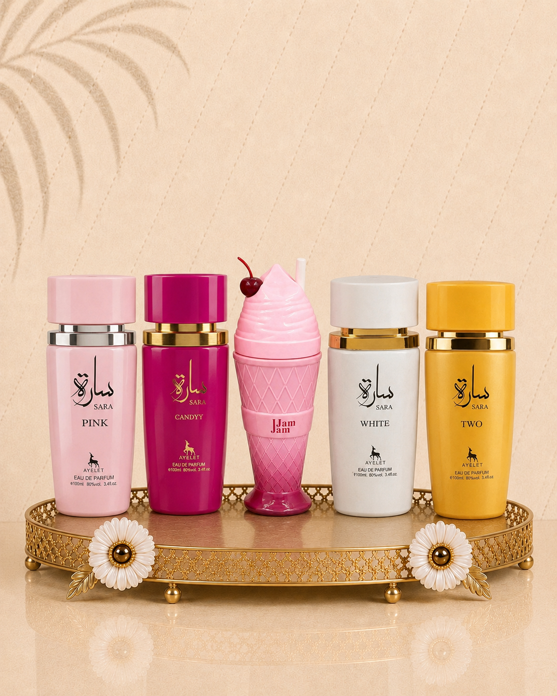 Set 5 Parfumuri Orientale De Dama - Sara Candy + Sara White + Sara Pink + Sara Two + Jam Jam Pink