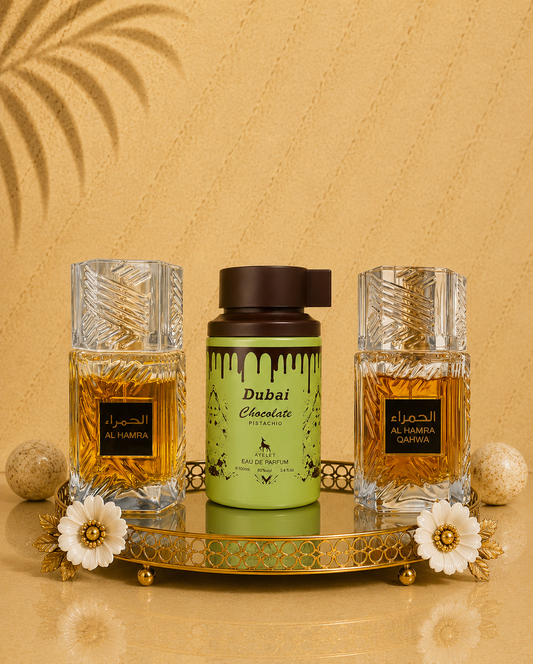 Set 3 Parfumuri Orientale De Barbati - Al Hamra Royal + Dubai Choco + Al Hamra Qahwa