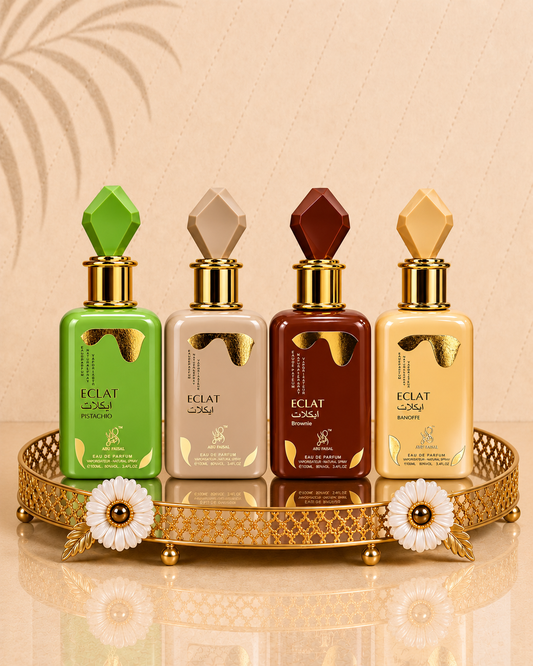 Set 4 Parfumuri Orientale de Dama - Éclat Banoffe + Éclat Pistachio + Éclat Vanilla + Éclat Brownie