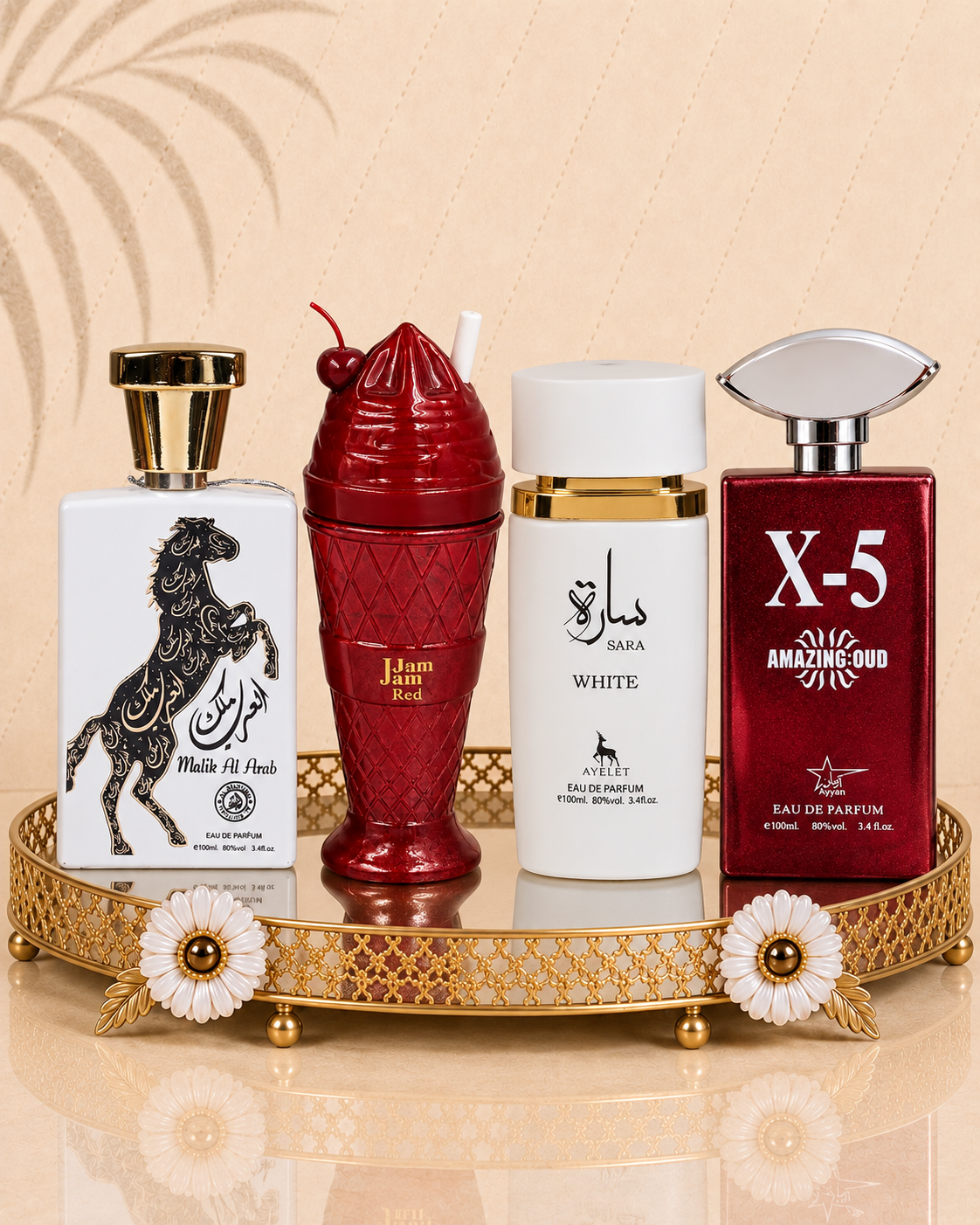 Set 4 Parfumuri Orientale (2x Barbat + 2x Dama) - Malik al Lail + Jam Jam Red + Sara White + X5 Amazing Oud