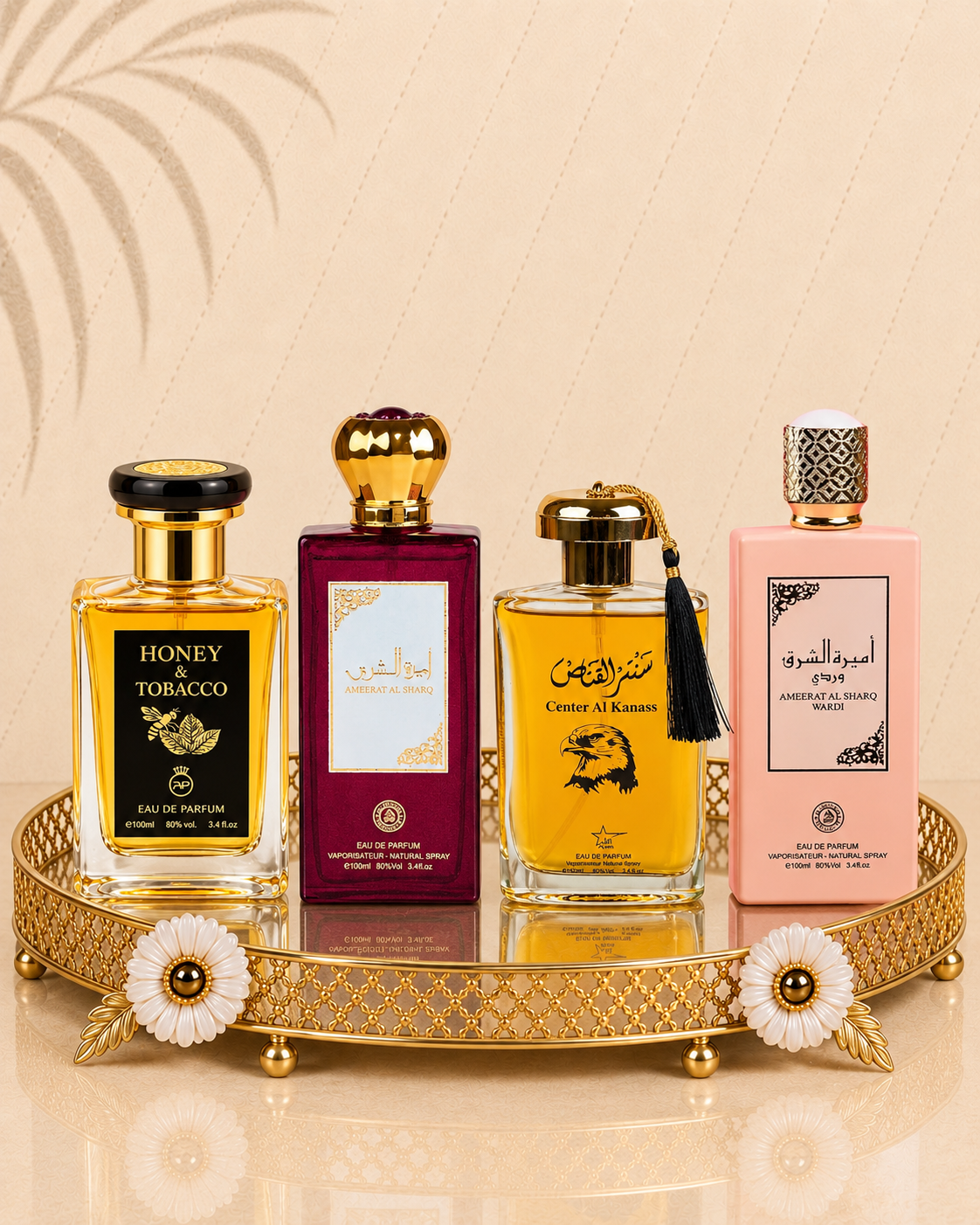 Set 4 Parfumuri Orientale ( 2xDama + 2xBarbat) - Ameerat Al Sharq + Ameerat Al Sharq Wardi + Honey & Tobacco + Center El Kannas