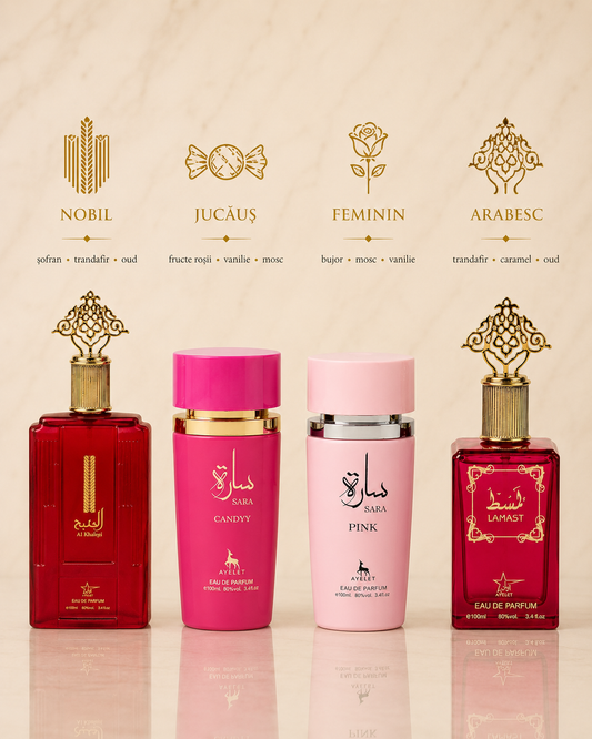 Set 4 Parfumuri Orientale De Dama - Al Khaleej + Sara Candy + Sara Pink + Lamast