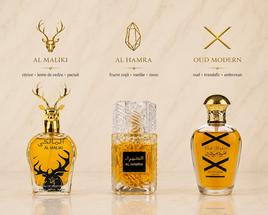 Set 3 Parfumuri Orientale De Barbati - Oud Modern + Maliki + Al Hamra Royal