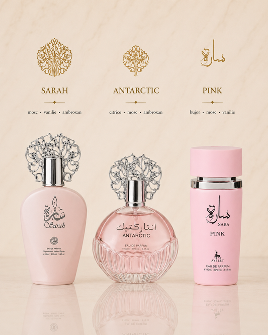Set 3 Parfumuri Orientale De Dama - Sarah + Antartic Pink + Sara Pink