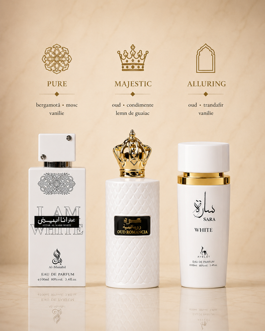 Set 3 Parfumuri Orientale De Dama - I Am White + Sara White + Aliya