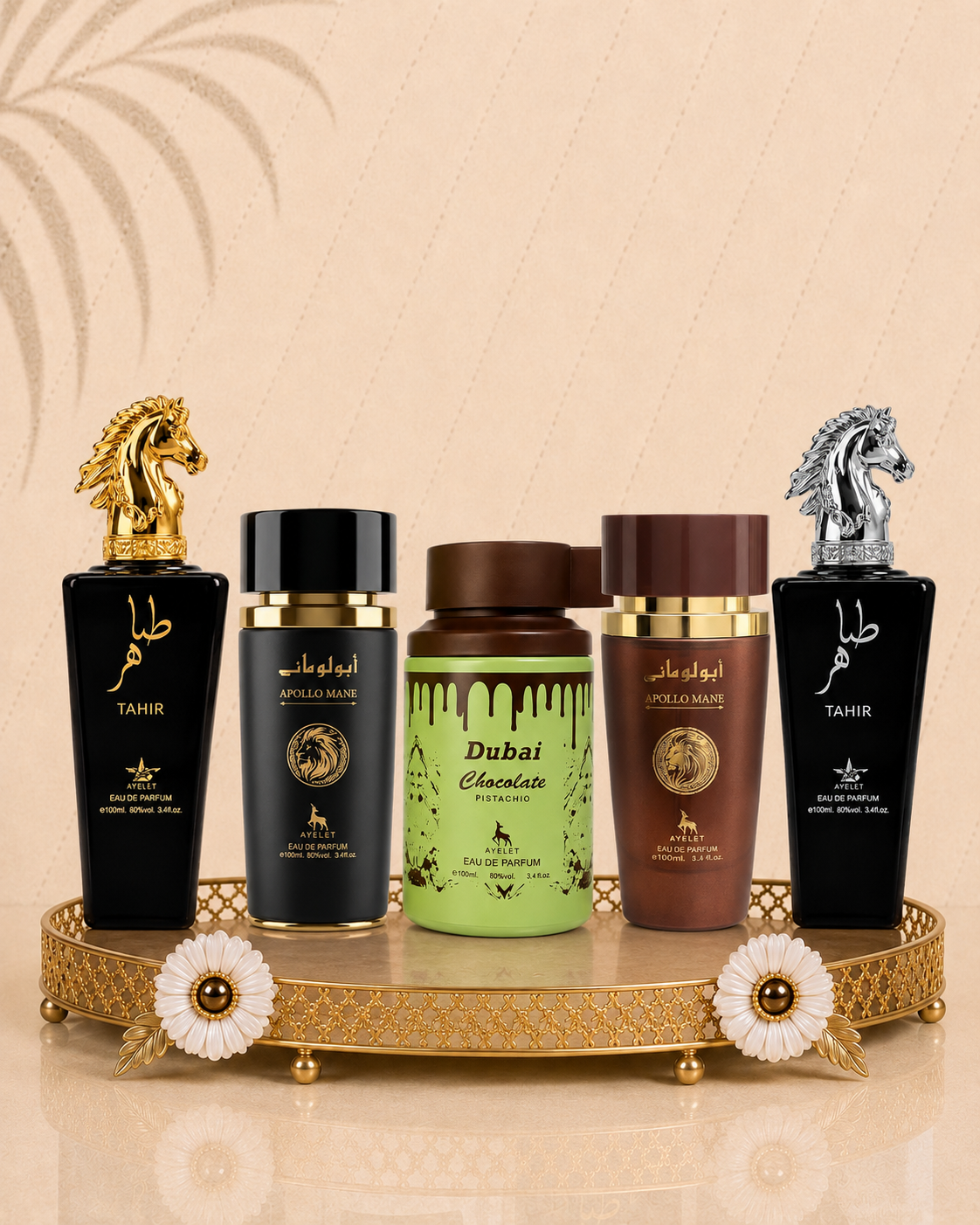 Set 5 Parfumuri Orientale Barbatesti - Tahir Gold + Apollo Black + Tahir Silver + Apollo Brown + Dubai Choco