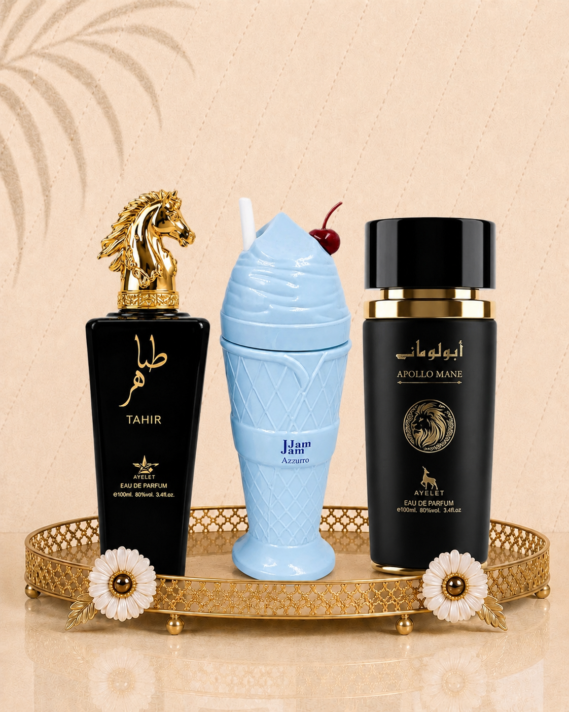 Set 3 Parfumuri Orientale De Barbati - Tahir Gold + Jam Jam Azzuro + Apollo Black