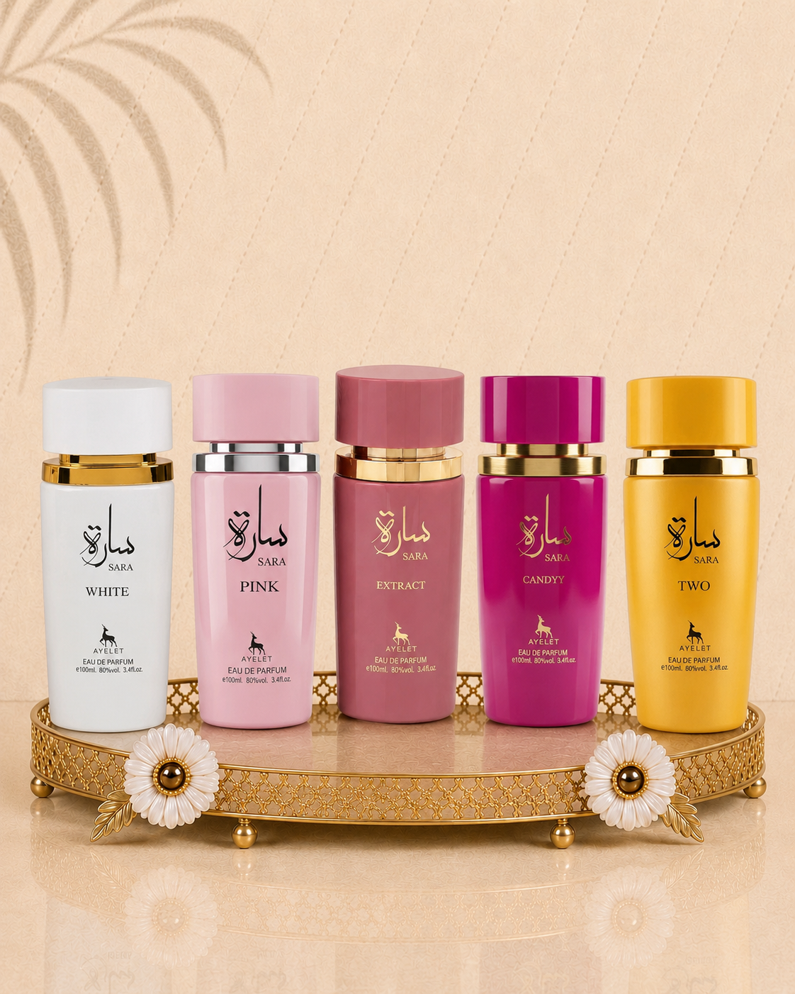 Set 5 Parfumuri Orientale De Dama - Sara Candy + Sara White + Sara Pink + Sara Two + Sara Extract