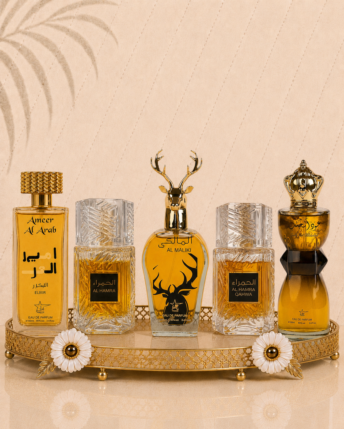 Set 5 Parfumuri Orientale De Barbati - Ameer Arab Elixir + Al Hamra Royal + Maliki + Al Hamra Qahwa + Oud Al Khashab