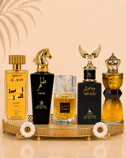 Set 5 Parfumuri Orientale De Barbati - Ameer Arab Elixir + Tahir + Wajud + Oud Al Khashab + Al Hamra Royal