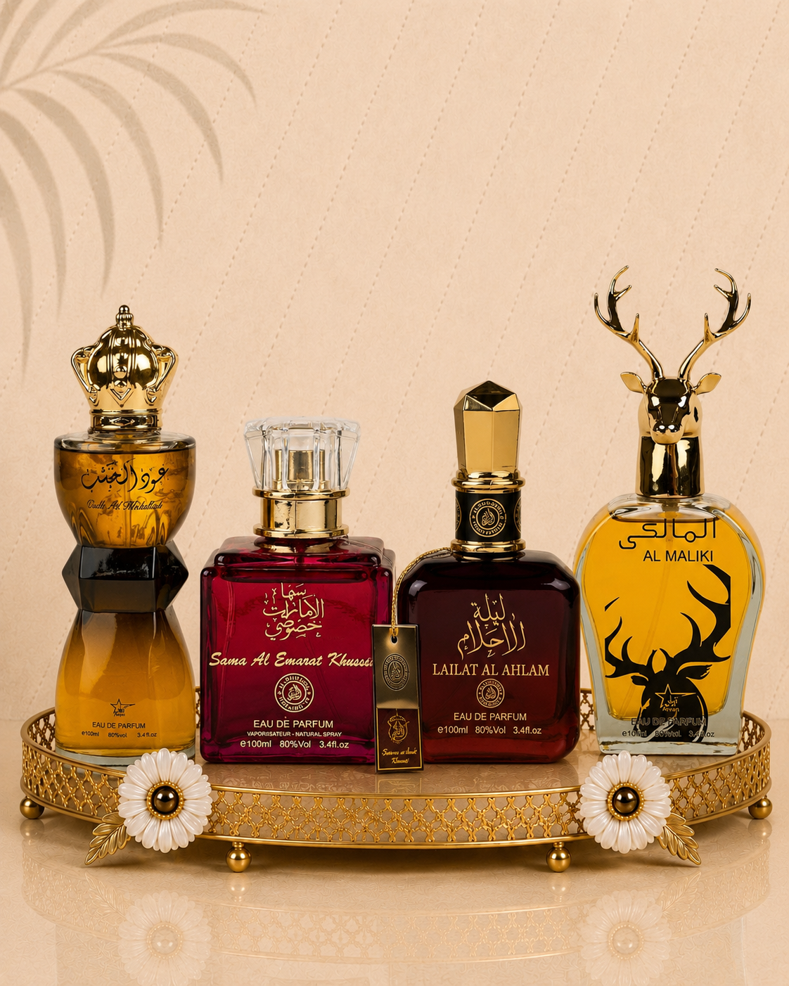 Set 4 Parfumuri Orientale ( 2xDama + 2xBarbat ) - Oud al Khashab + Sama Emarat + Lailat Ahlam + Maliki