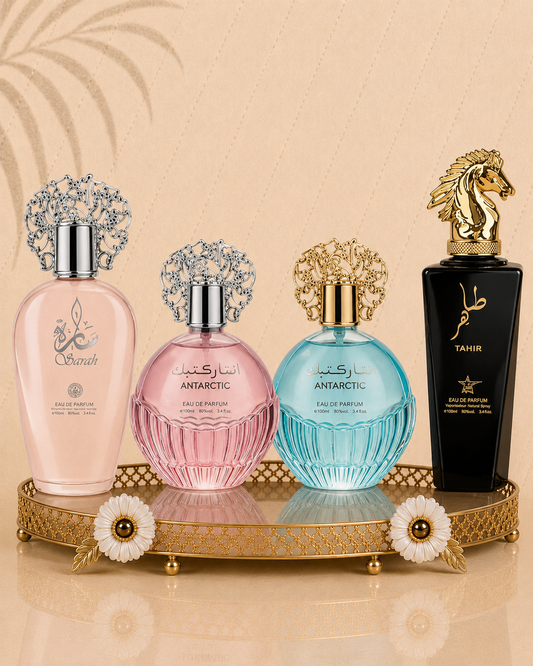 Set 4 Parfumuri Orientale ( 2xDama + 2xBarbat ) - Tahir + Antartic Blue + Antartic Pink + Sarah
