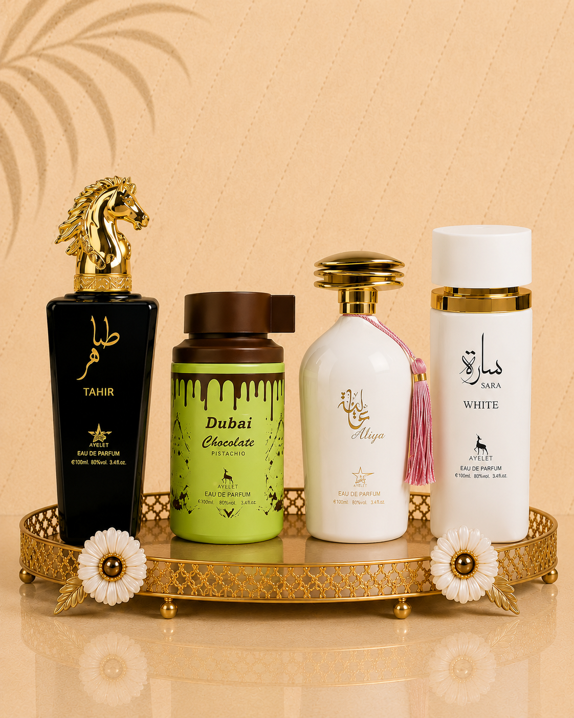 Set 4 Parfumuri Orientale (2x Barbat + 2x Dama) - Tahir + Dubai Choco + Aliya + Sara White