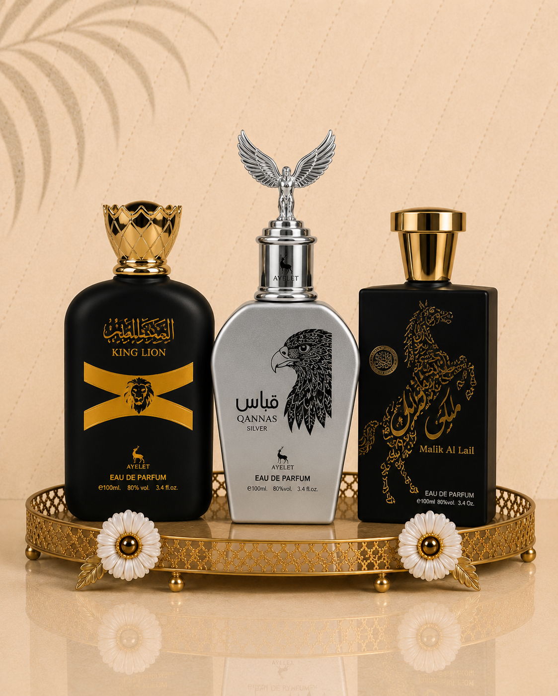 Set 3 Parfumuri Orientale De Barbati - Malik al Lail + Qannas Silver + King Lion