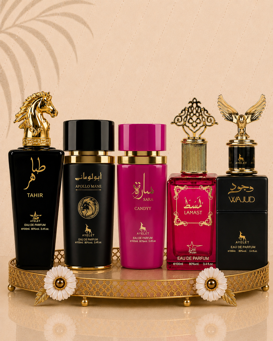 Set 5 Parfumuri Orientale ( 2xDama + 3xBarbat) - Lamast + Sara Candy + Apollo Black + Tahir + Wajud