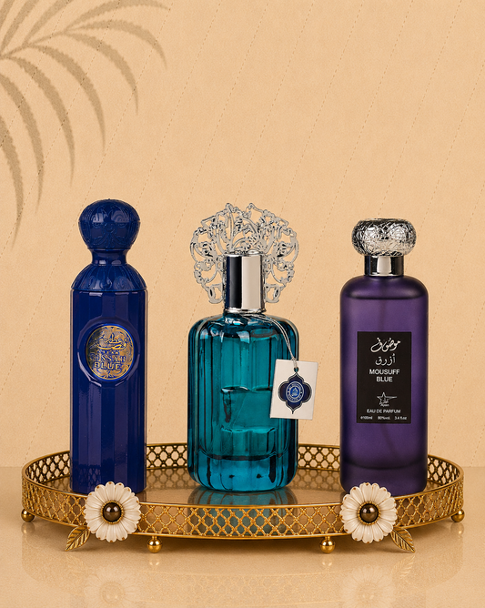 Set 3 Parfumuri Orientale De Barbati - Attar Gissah Blue + Majd Al Emarat + Mousuff blue