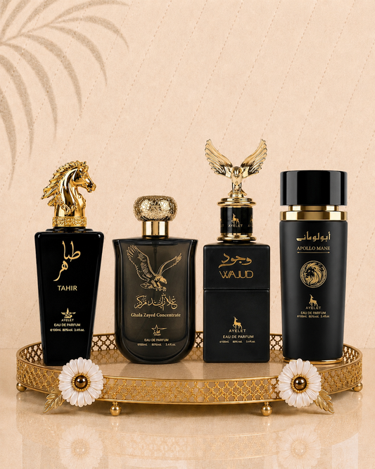Set 4 Parfumuri Orientale Barbatesti - Tahir + Apollo Black + Ghala Zayed Concentrate + Wajud