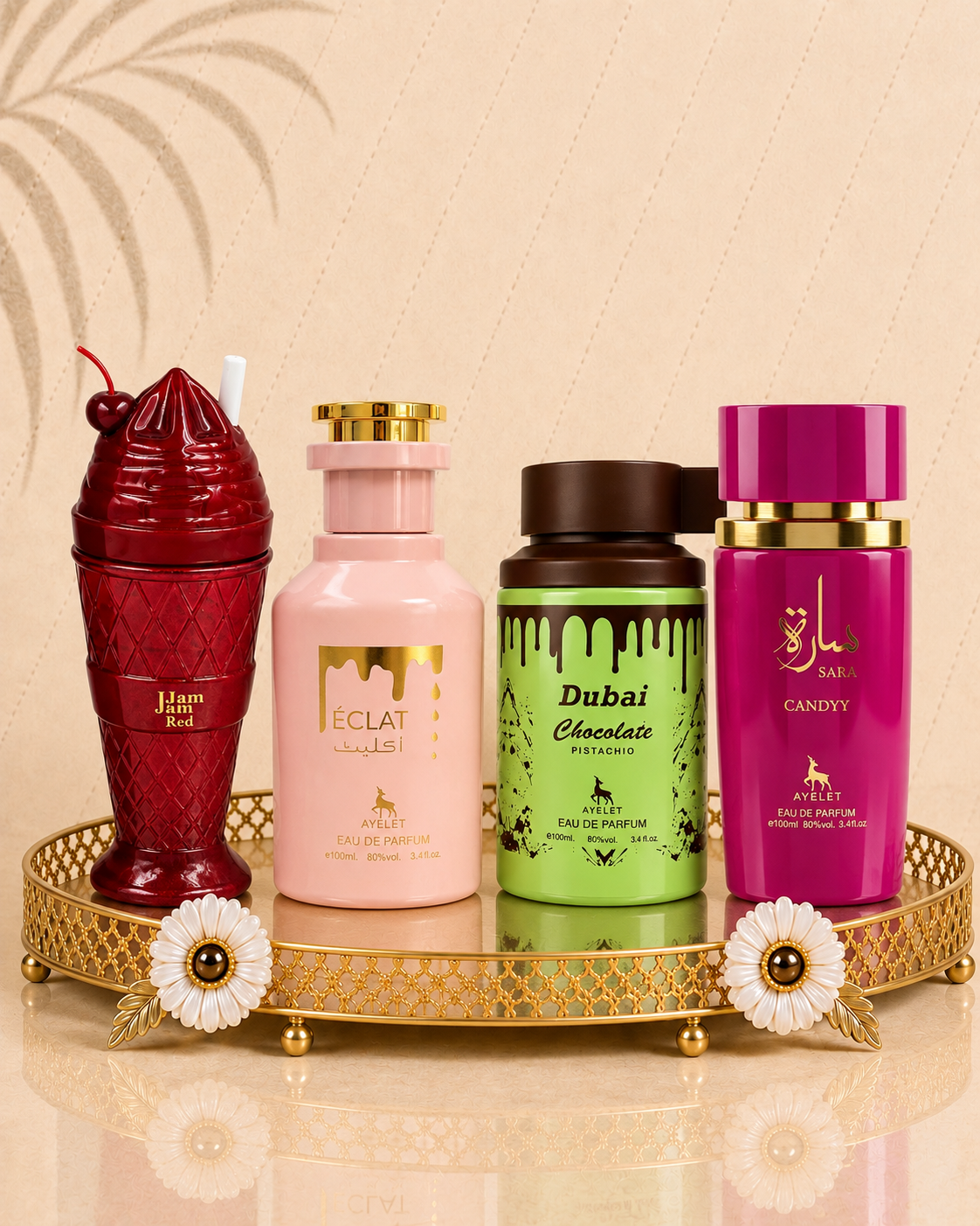 Set 4 Parfumuri Orientale de Dama - Jam Jam Red + Eclat + Dubai Choco + Sara Candy