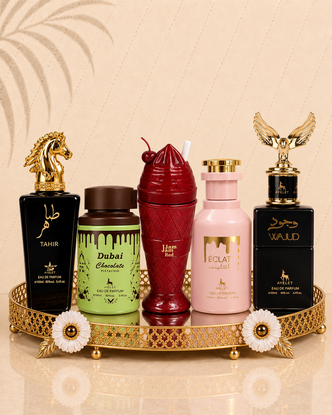 Set 5 Parfumuri Orientale (3xDama + 2xBarbat) - Tahir + Dubai Choco + Jam Jam Red + Eclat + Wajud