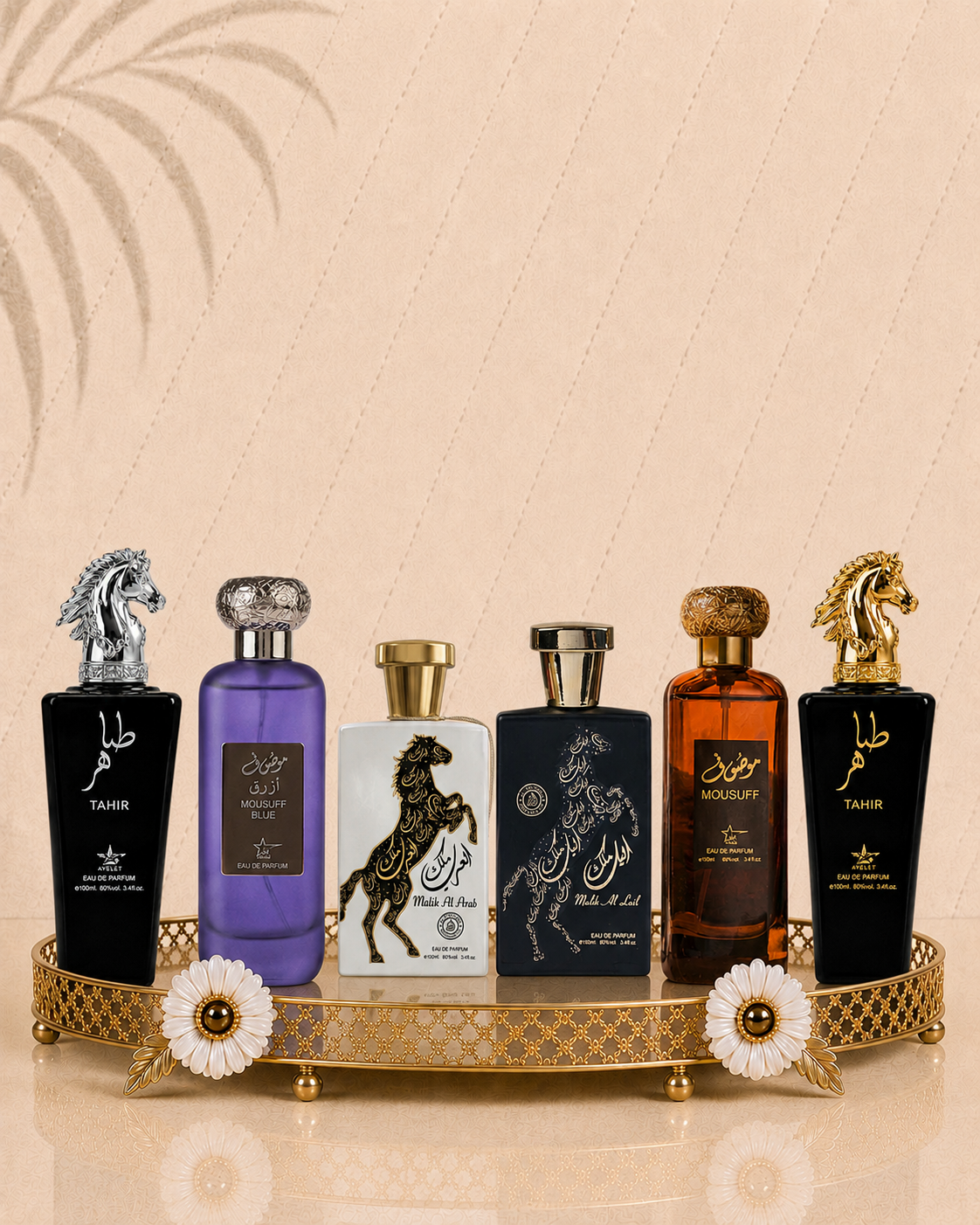 Set 6 Parfumuri Orientale Barbatesti - Tahir Gold + Mousuff Brown + Tahir Silver + Mousuff Blue + Malik Al Lail + Malik al Arab