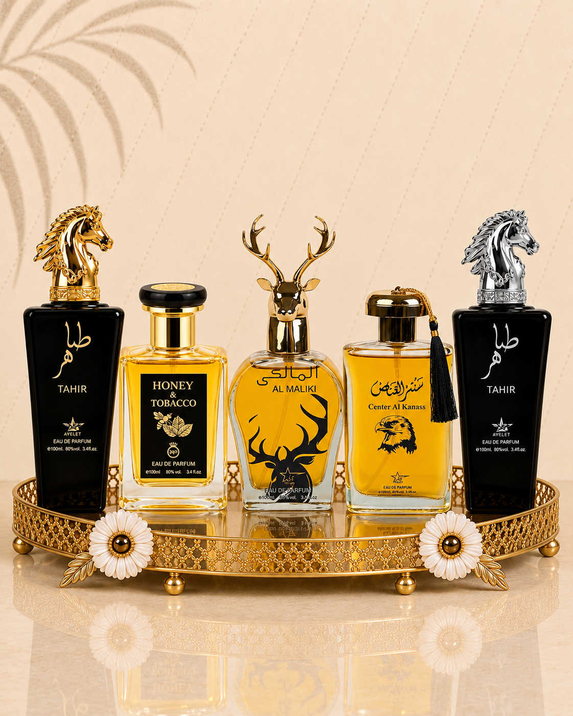 Set 5 Parfumuri Orientale Barbatesti - Tahir Gold + Honey & Tobacco + Tahir Silver + Center El Kannas + Maliki
