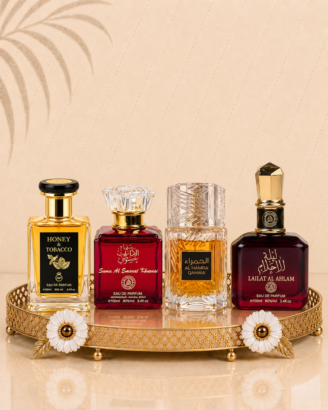 Set 4 Parfumuri Orientale de Dama - Honey & Tobacco + Sama Emarat + Lailat Ahlam + Al Hamra Qahwa