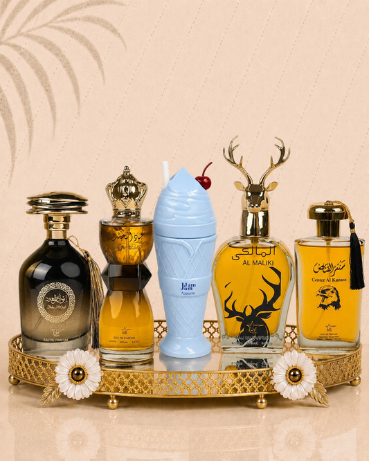 Set 5 Parfumuri Orientale Barbatesti - Ibda Al Oud + Oud Al Khashab + Jam Jam Azzuro + Maliki + Center El Kannas