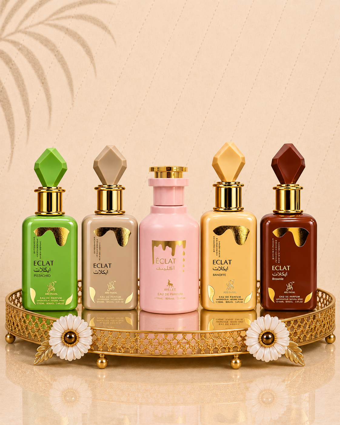 Set 5 Parfumuri Orientale De Dama - Éclat Banoffe + Éclat Pistachio + Éclat Vanilla + Éclat Brownie + Eclat