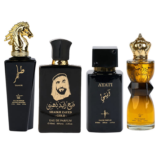 Set 4 Parfumuri Orientale de Barbati - Tahir + Shaikh Zayed Gold + Ayati + Oud Al Khashab