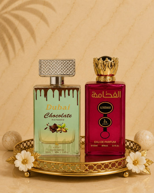 Set 2 Parfumuri Orientale de Dama - Dubai Chocolate + Al Fakhamah