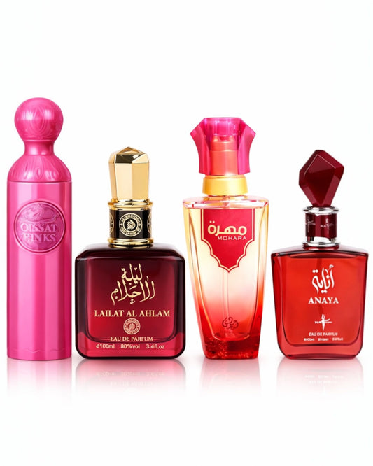 Set 4 Parfumuri Orientale de Dama - Qissah Pink + Lailat Ahlam + Mohara + Anaya