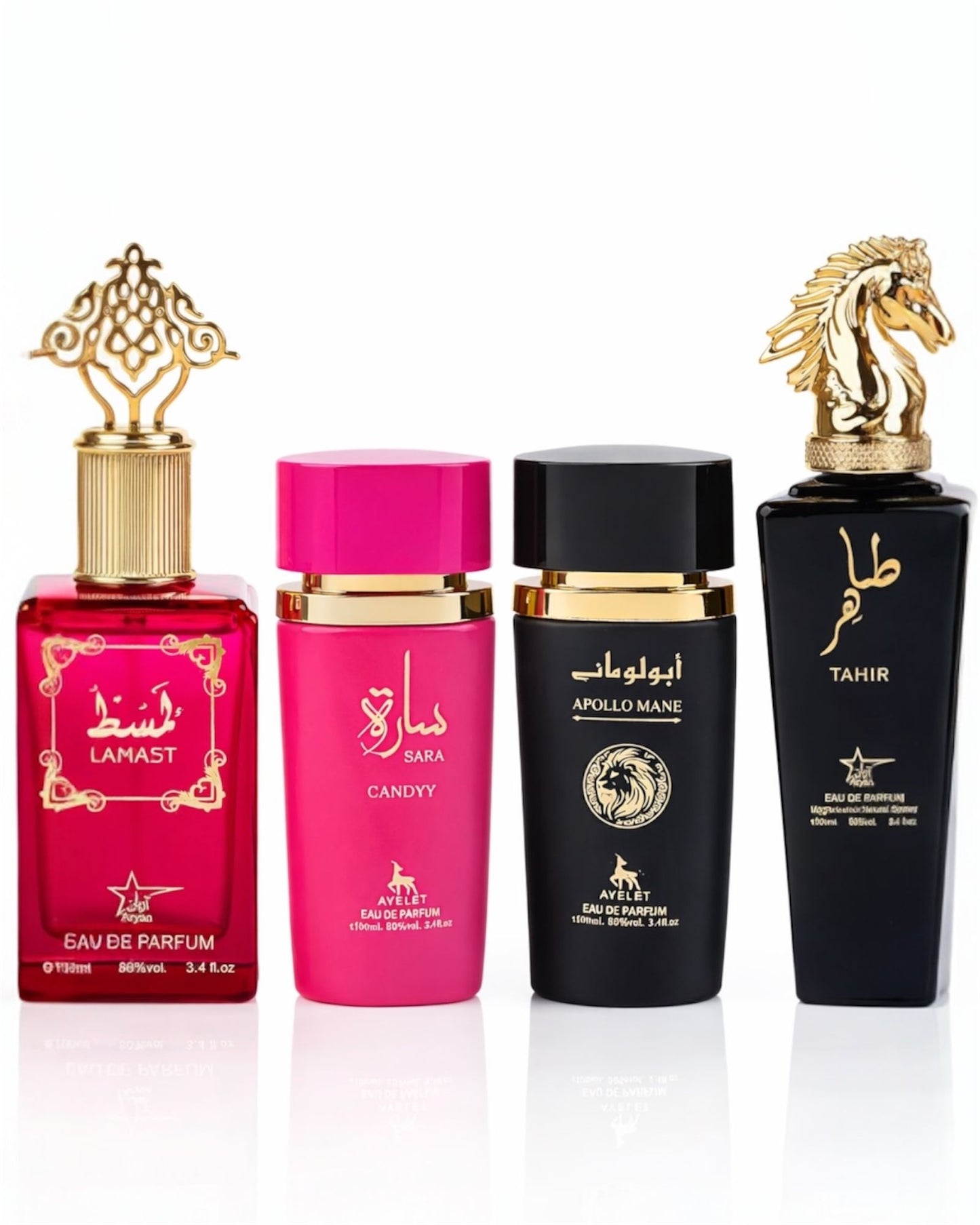 Set 4 Parfumuri Orientale ( 2xDama + 2xBarbat) - Lamast + Sara Candy + Apollo Black + Tahir