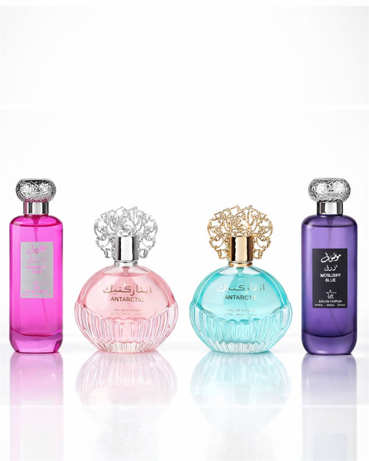 Set 4 Parfumuri Orientale ( 2xDama + 2xBarbat ) - Mousuff Pink + Antartic Blue + Antartic Pink + Mousuff Blue