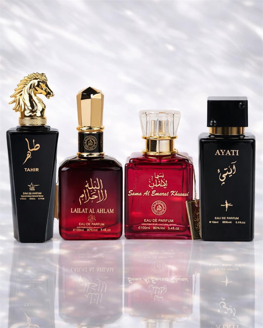 Set 4 Parfumuri Orientale ( 2xDama + 2xBarbat) - Tahir + Lailat al Ahlam + Sama Al Emarat + Ayati Black