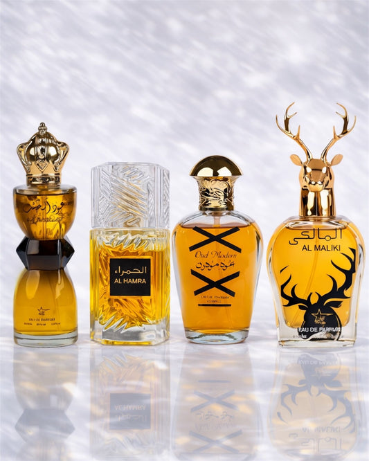 Set 4 Parfumuri Orientale De Barbati -  Al Hamra Royal + Oud Modern + Oud al Khashab + Maliki