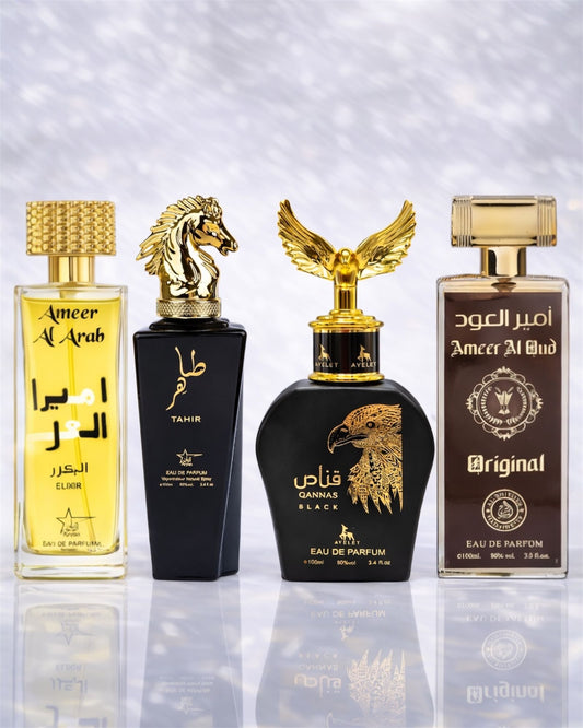 Set 4 Parfumuri Orientale De Barbati - Ameer Arab Elixir + Tahir + Qannas Black + Ameer Oud Original