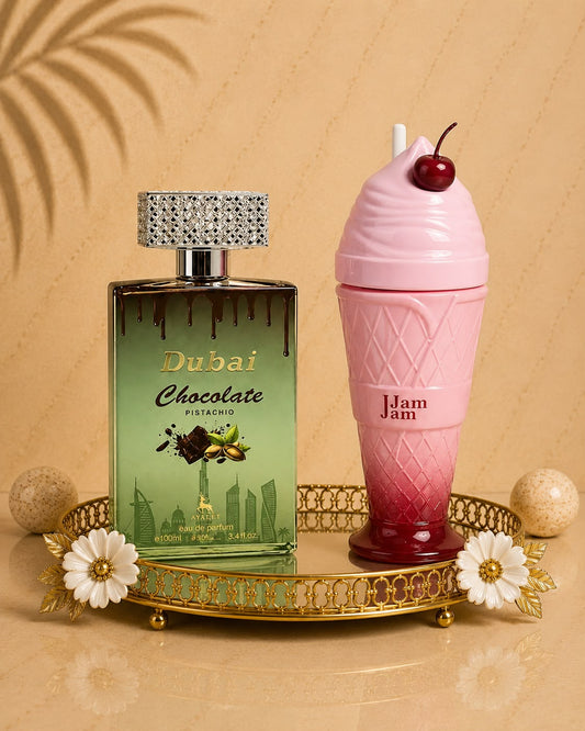 Set 2 Parfumuri Orientale de Dama - Dubai Chocolate + Jam Jam