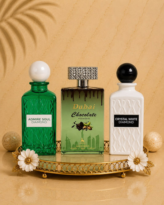 Set 3 Parfumuri Orientale De Barbati - Admire Soul + Dubai Chocolate + Crystal White