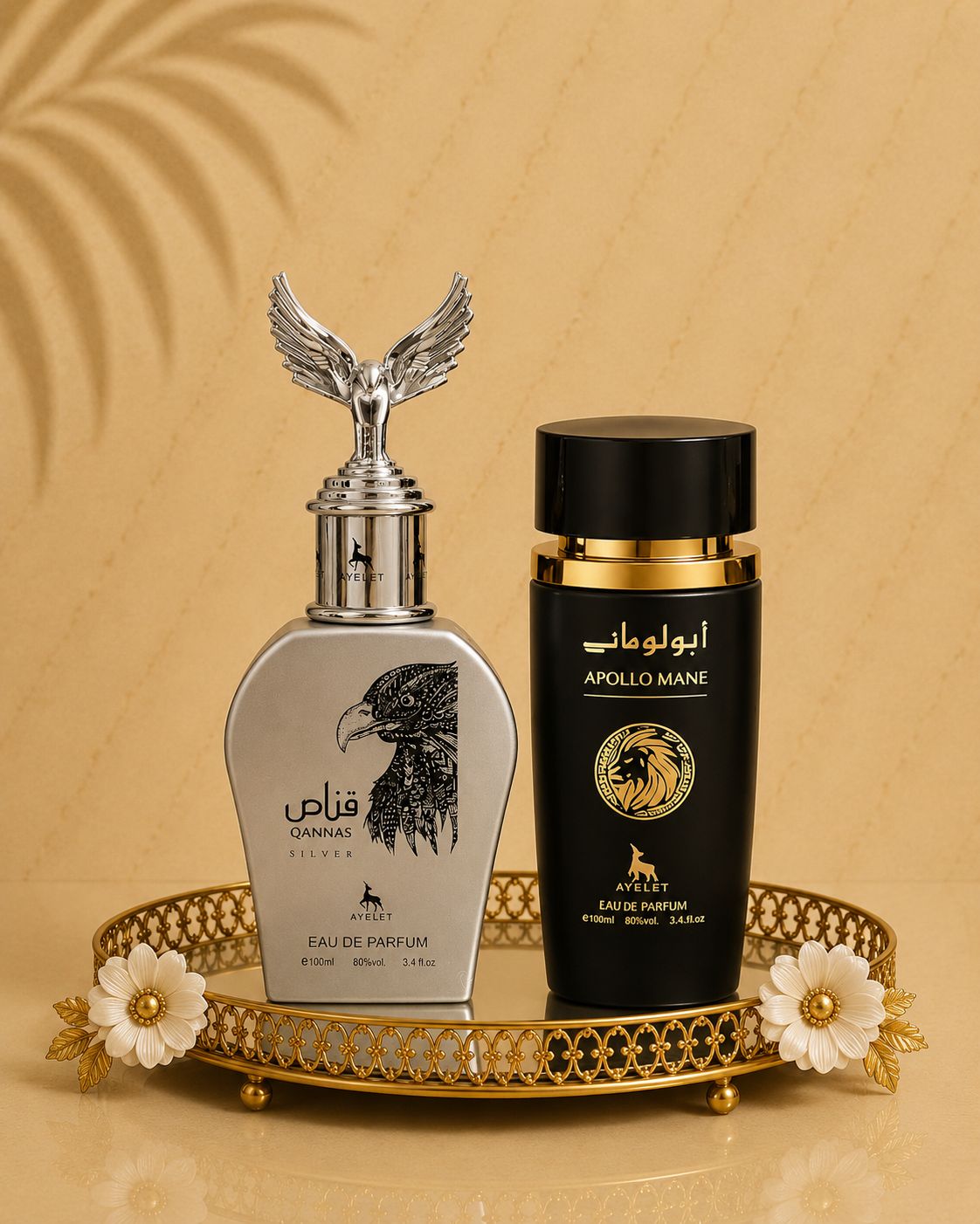 Set 2 Parfumuri Orientale Barbatesti - Apollo Mane Black + Qannas Silver